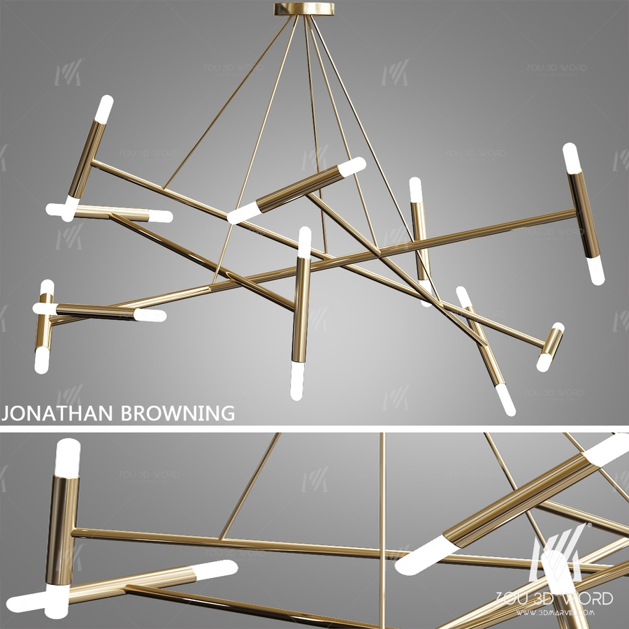 Le Pentagone Chandelier by Jonathan Browning